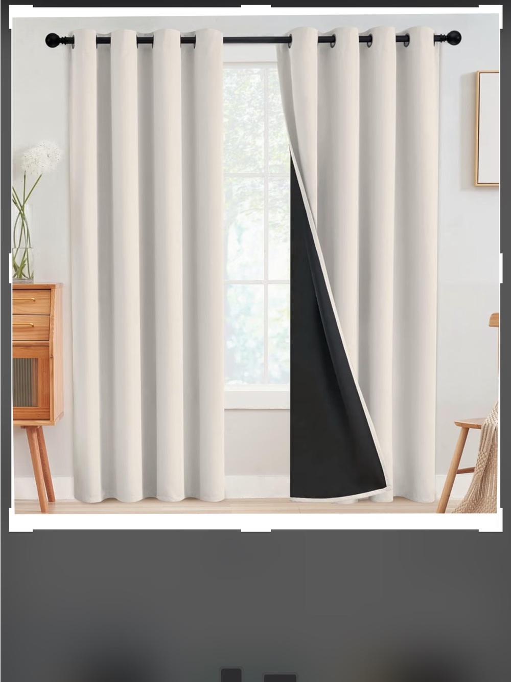 NWT Black Out Curtains. Two Panels 42 inches Each 63 inches Long.